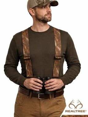 Realtree Camo Hunting Suspenders in Brown and Tan Hunting outdoor fishing